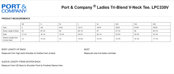 LPC330V Product Measurements